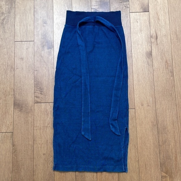 AG by Adriano Goldschmied denim optic dress skirt detached tie waistband size S - Picture 5 of 12